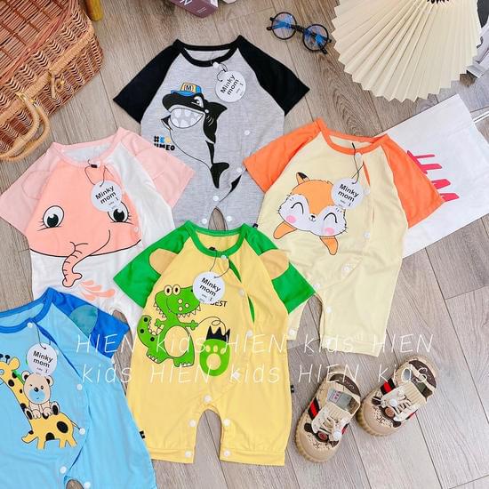 Bodysuit cho bé, Body chip cho bé trai bé gái chất liệu thun lạnh Minky Mom size 3 đến 12kg