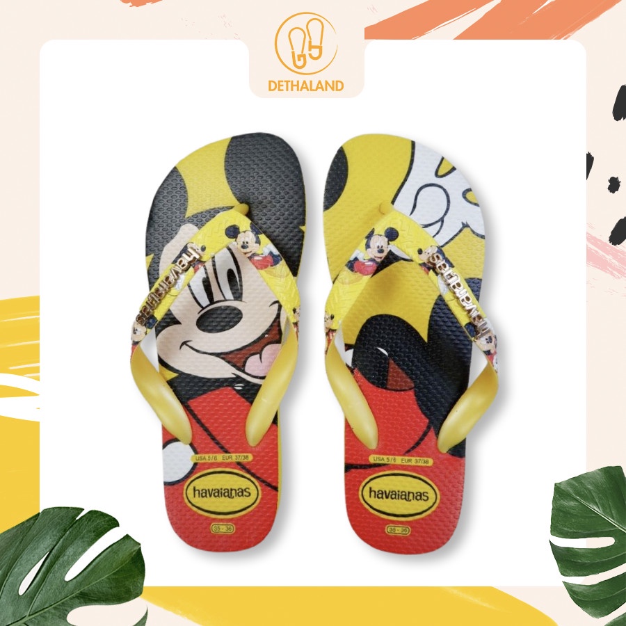 Dép xỏ ngón Havaianas nữ Mickey full box cao su siêu bền