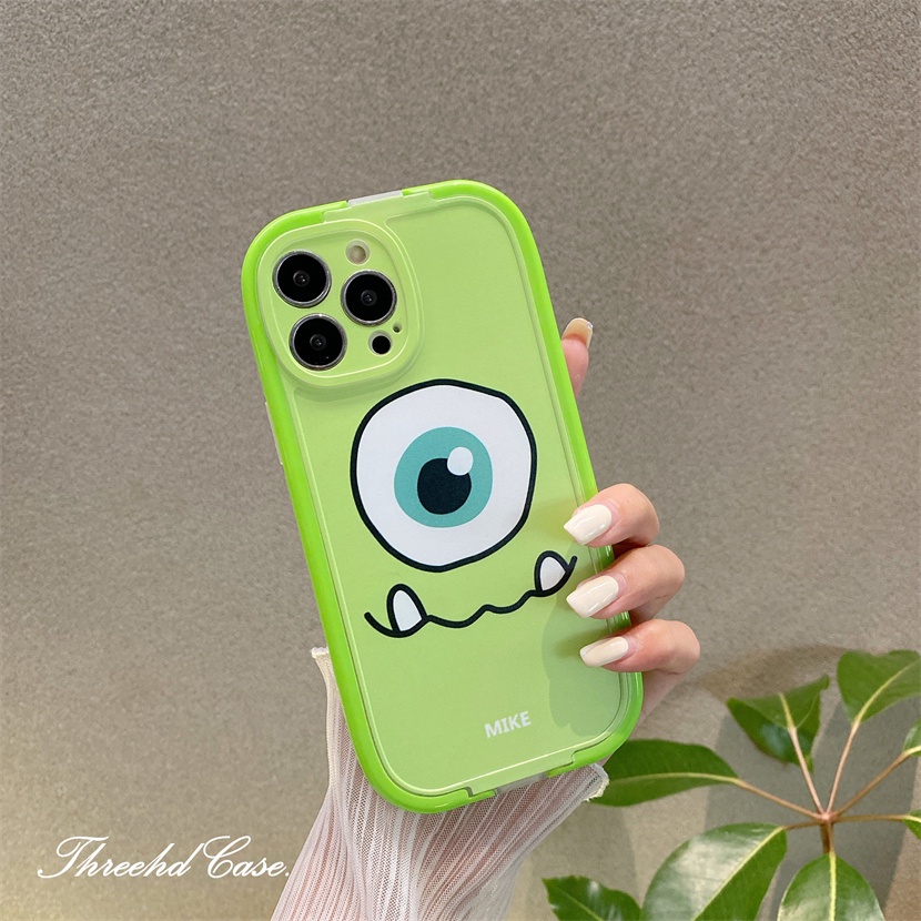 Ốp Điện Thoại TPU Mềm Họa Tiết Quái Vật Mắt To Kèm Giá Đỡ Cho iPhone 14 13 12 11 Pro Max SE2020 X XR Xs Max 7 8 Plus
