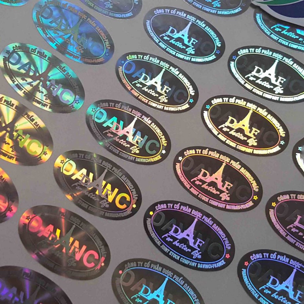In tem 7 màu hologram in decal sticker label theo yêu cầu