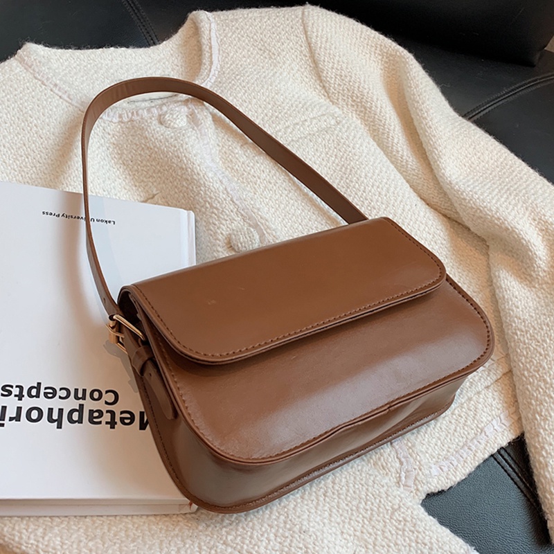 Túi nhỏ đeo vai retro kiểu nắp đậy thịnh hành hợp xu hướng cao cấp thời trang thích hợp cho nữ 2021