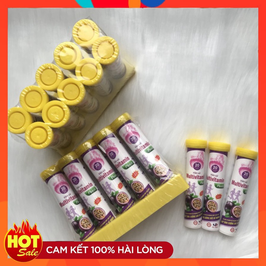 VIÊN SỦI MULTIVITAMIN PLUSZS HƯƠNG CHANH LEO - BỔ SUNG VITAMIN C, VITAMIN TỔNG HỢP, B1, B2, B6 (Tuýp