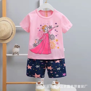 Bộ thun cotton elsa bé gai mịn mát vải xịn