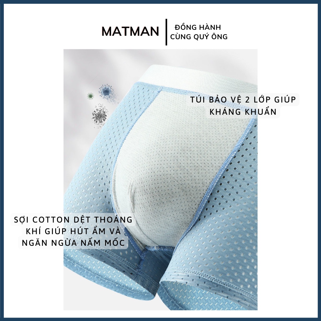 Quần lót lưới nam quần sịp đùi MATMAN thun lạnh co giãn mềm mại