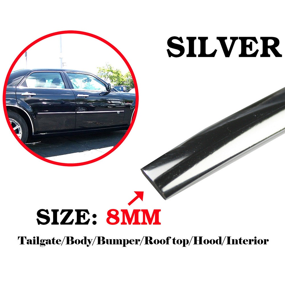 ⚡Hot Sale⚡Chrome Trim Molding 5/16\" Car Roof Door Side Decorate Protector Strip Durable New-ISHOW