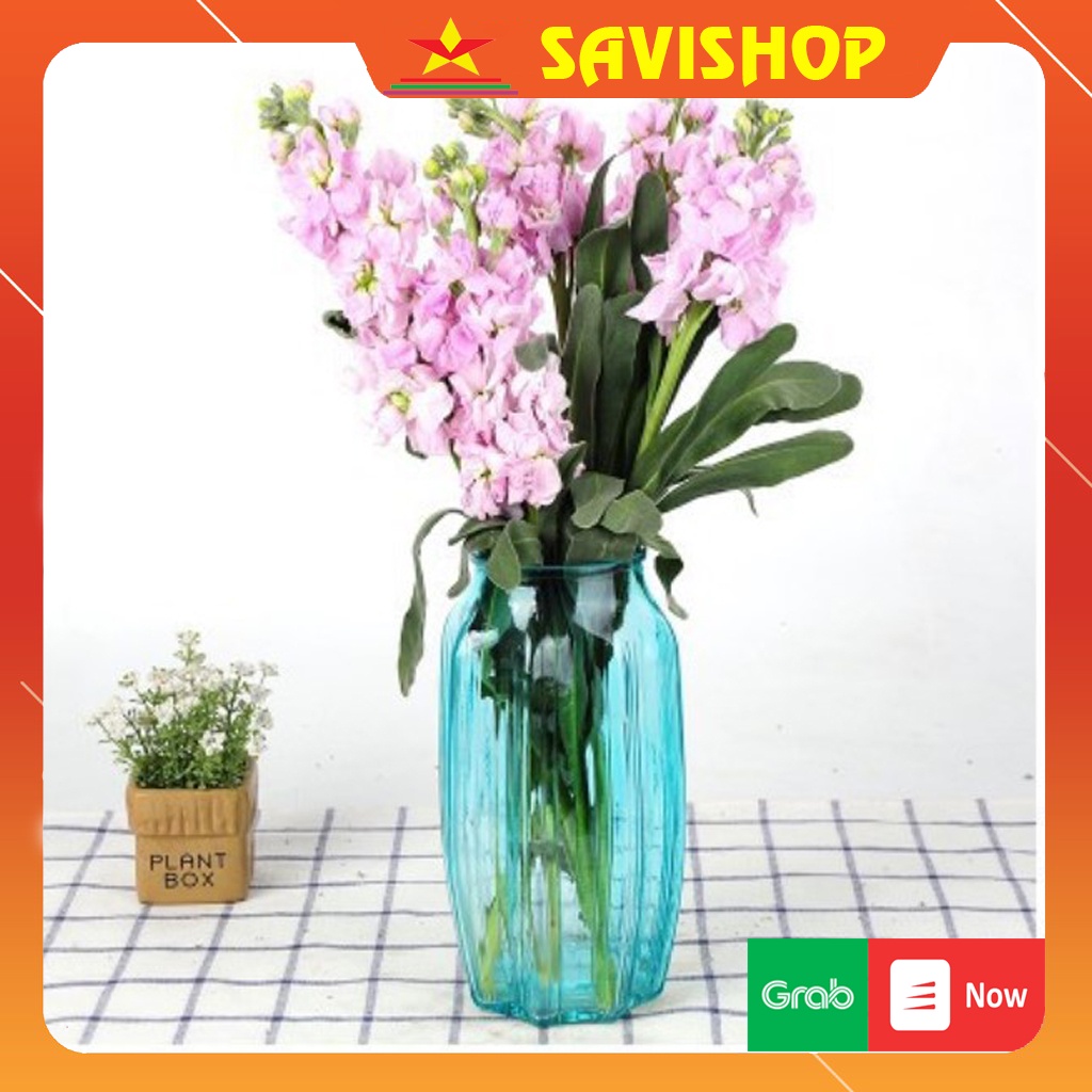 Lọ hoa thủy tinh 🔴FREESHIP🔴 Lọ hoa đẹp tinh tế - Bình thủy tinh 5 cạnh lập phương hiện đại trang trí cho căn phòng