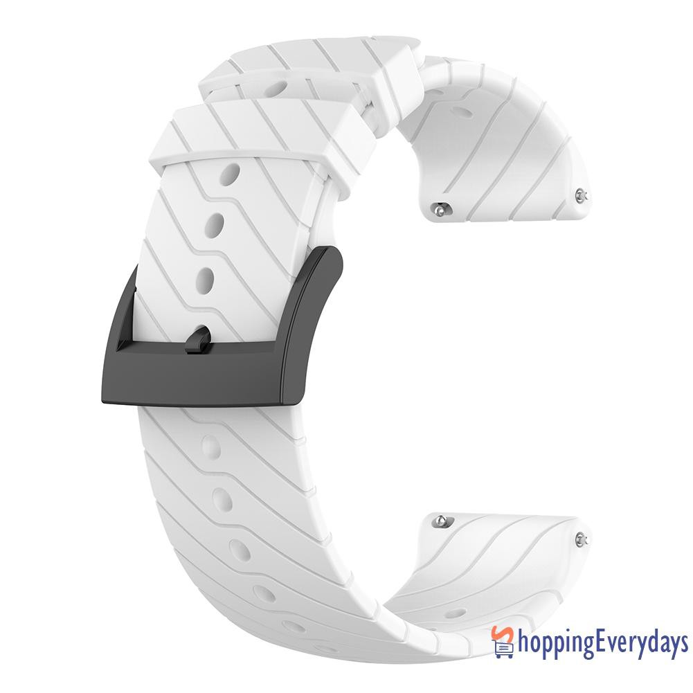 【sv】 Soft Silicone Wristband Bracelet Watch Strap w/Buckle for Suunto 9/9 Baro