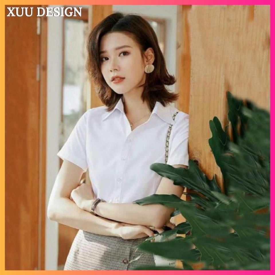 Sơ mi ngắn tay công sở, áo sơ mi nữ MoonMy Sơ Mi Nữ ngắn tay - Hàng Cao Cấp