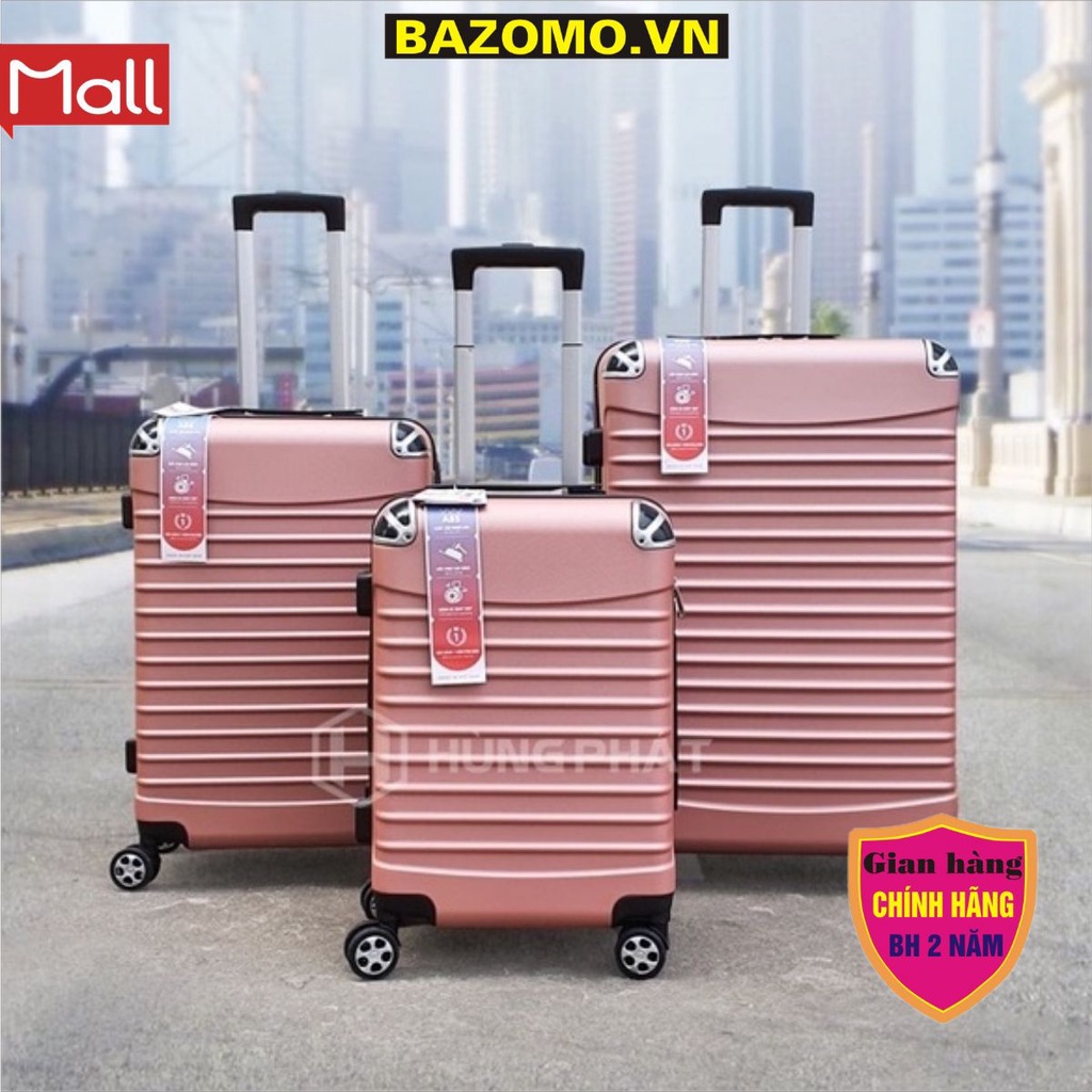 Vali Kéo Du Lịch cao cấp Chính Hãng bo góc sắt xách tay nhựa abs siêu bền giá rẻ-bazomo.vn