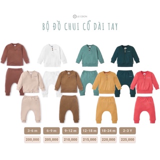 LeCoon - Bộ Đồ chui cổ dài tay thu đông cho bé