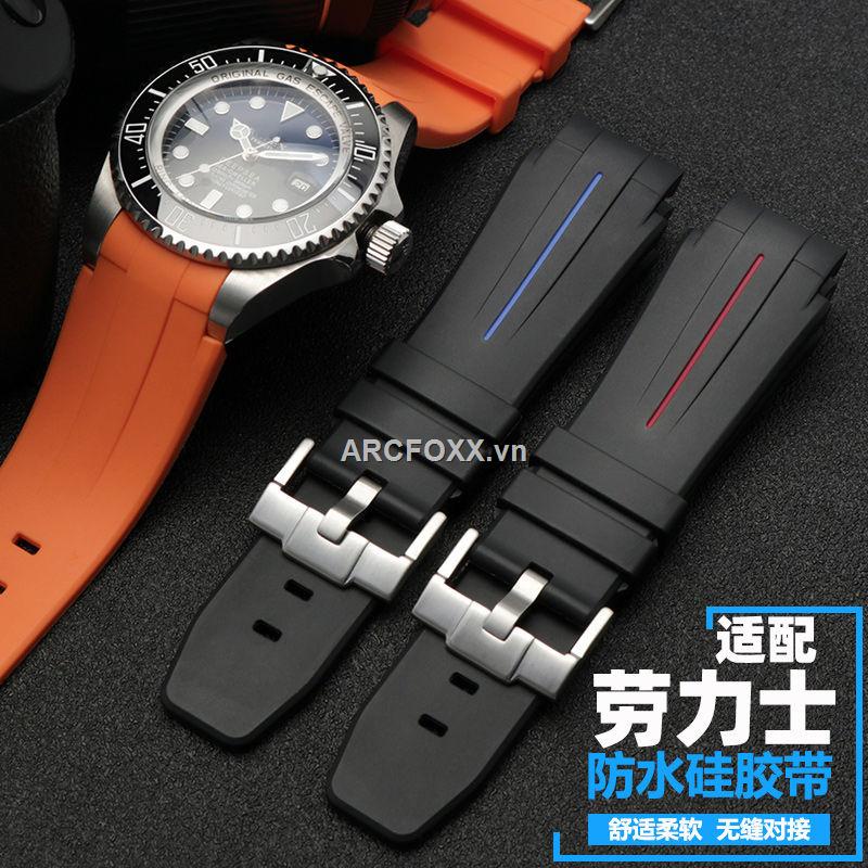 ROLEX Dây đồng hồ đeo tay RL bằng cao su silicon 21mm in chữ ghost king phù hợp cho nam