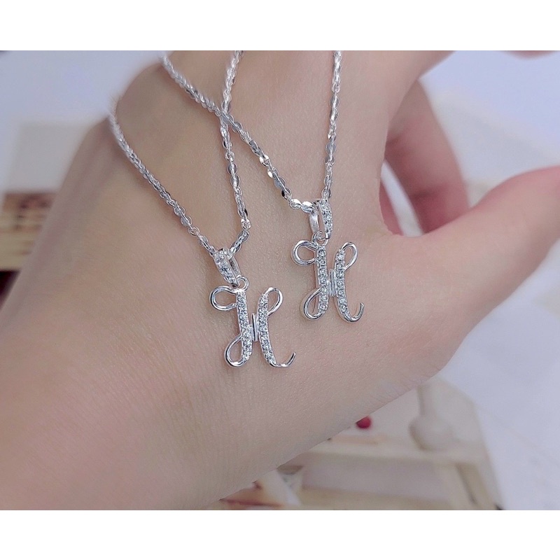 Mặt dây chuyền chữ cái bạc nguyên chất phong cách trẻ trung