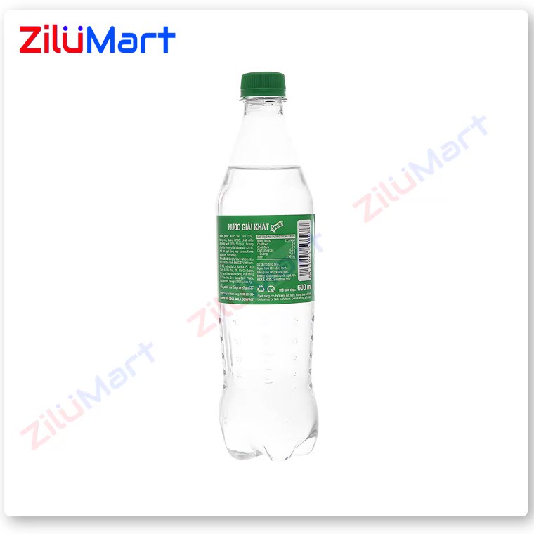 Lốc 6 chai nước ngọt Sprite hương chanh loại 600ml