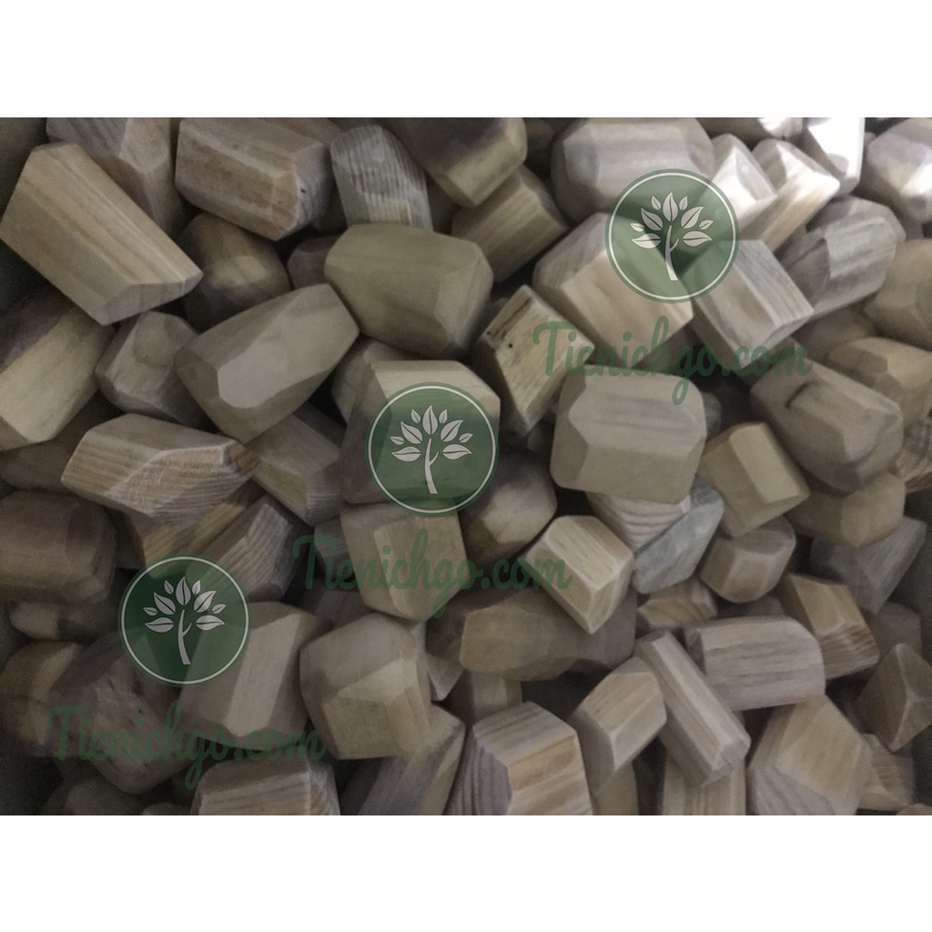 Bộ 12 Đá Gỗ Cân Bằng Tumi ishi  - Gỗ tự nhiên 100% an toàn - Tienichgo.com