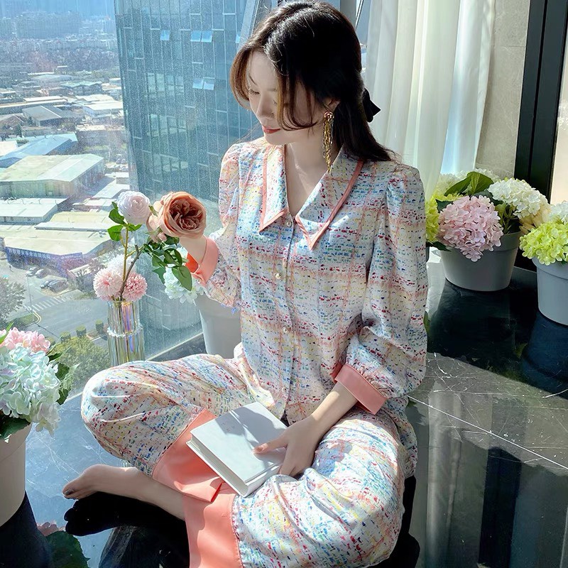 [Hàng xịn]Bộ ngủ lụa dài tay , bộ ngủ dễ thương cao cấp | BigBuy360 - bigbuy360.vn