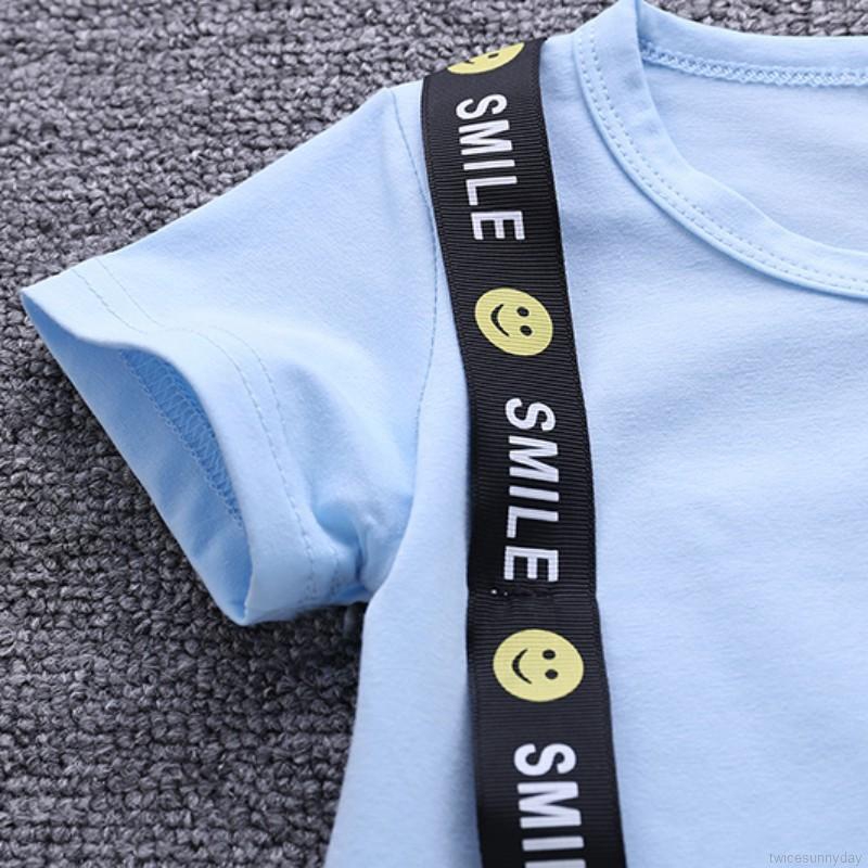 Set áo thun đính nơ &amp; quần short cho bé trai