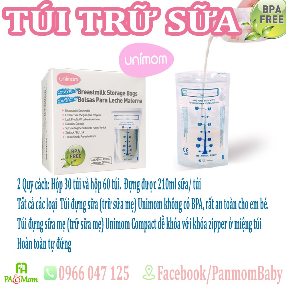 Tổng kho túi trữ sữa mẹ đủ size (Toddler sunmum unimom GB baby )