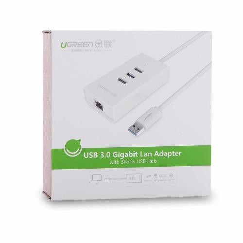 HUB Bộ chia 3 cổng USB 3.0 kèm cổng mạng Lan Gigabit Rj45 10/100/1000Mbps chính hãng Ugreen 20260 cao cấp