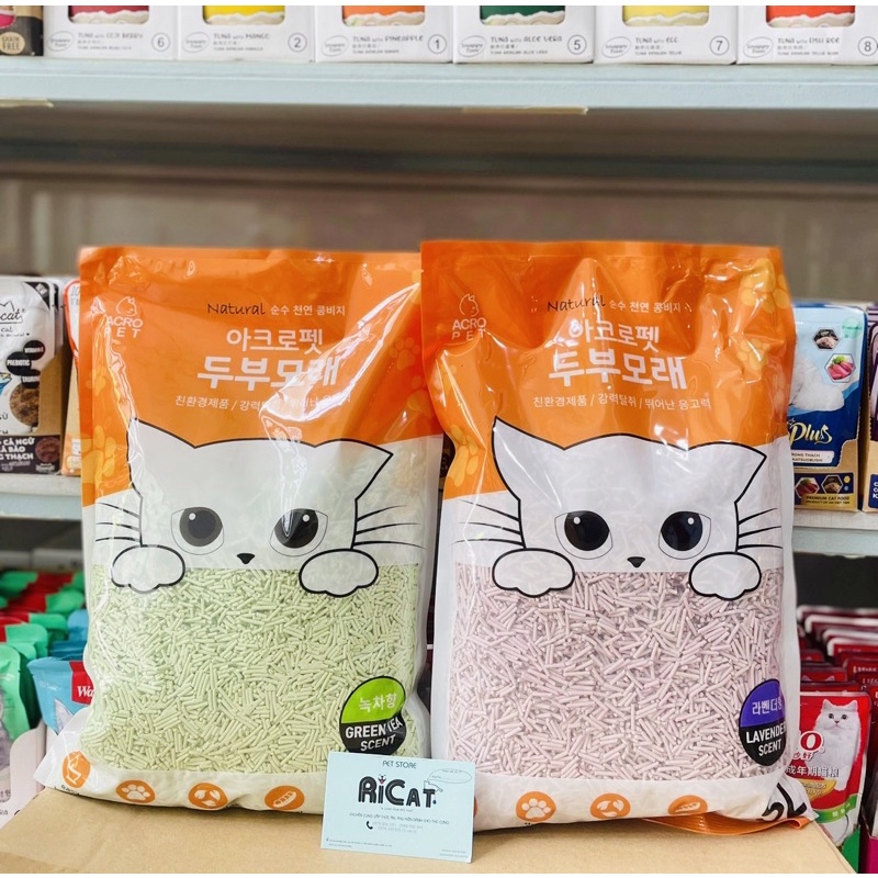 Cát đậu nành Cho Mèo TOFU Acropet | Pura túi 5L - Cát vệ sinh cho mèo Acropet