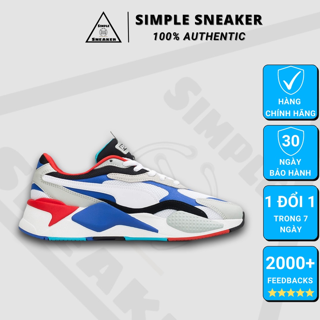 Giày Puma RS-X3 Multicolor Chính HãngGiày Thể Thao Puma RSX White Blue Red [37157005 - 371570 04] Simple Sneaker