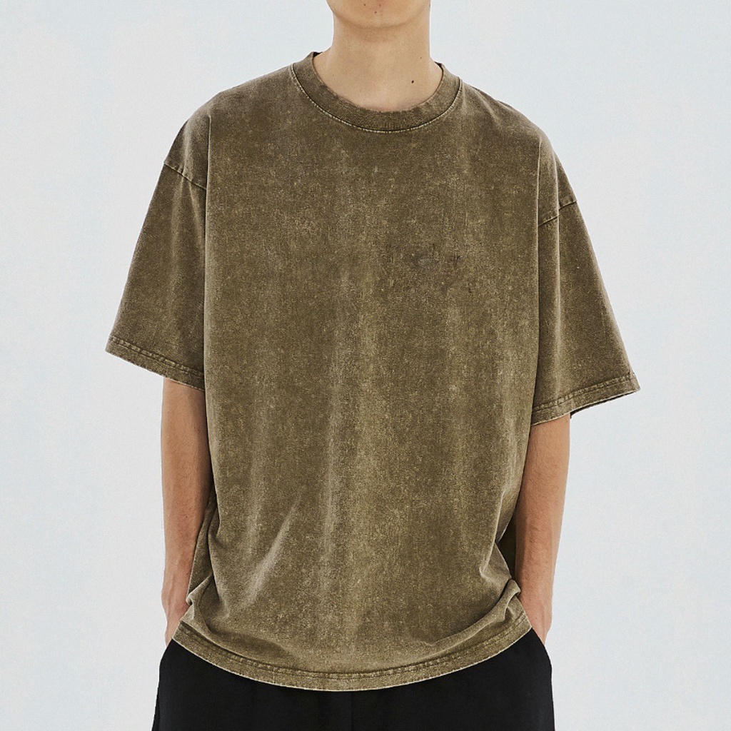 Áo Thun Wash Basic Nhà LOHA Design Tay Lỡ Phông Unisex Cho Nam Nữ Oversize Form Rộng 100% Cotton