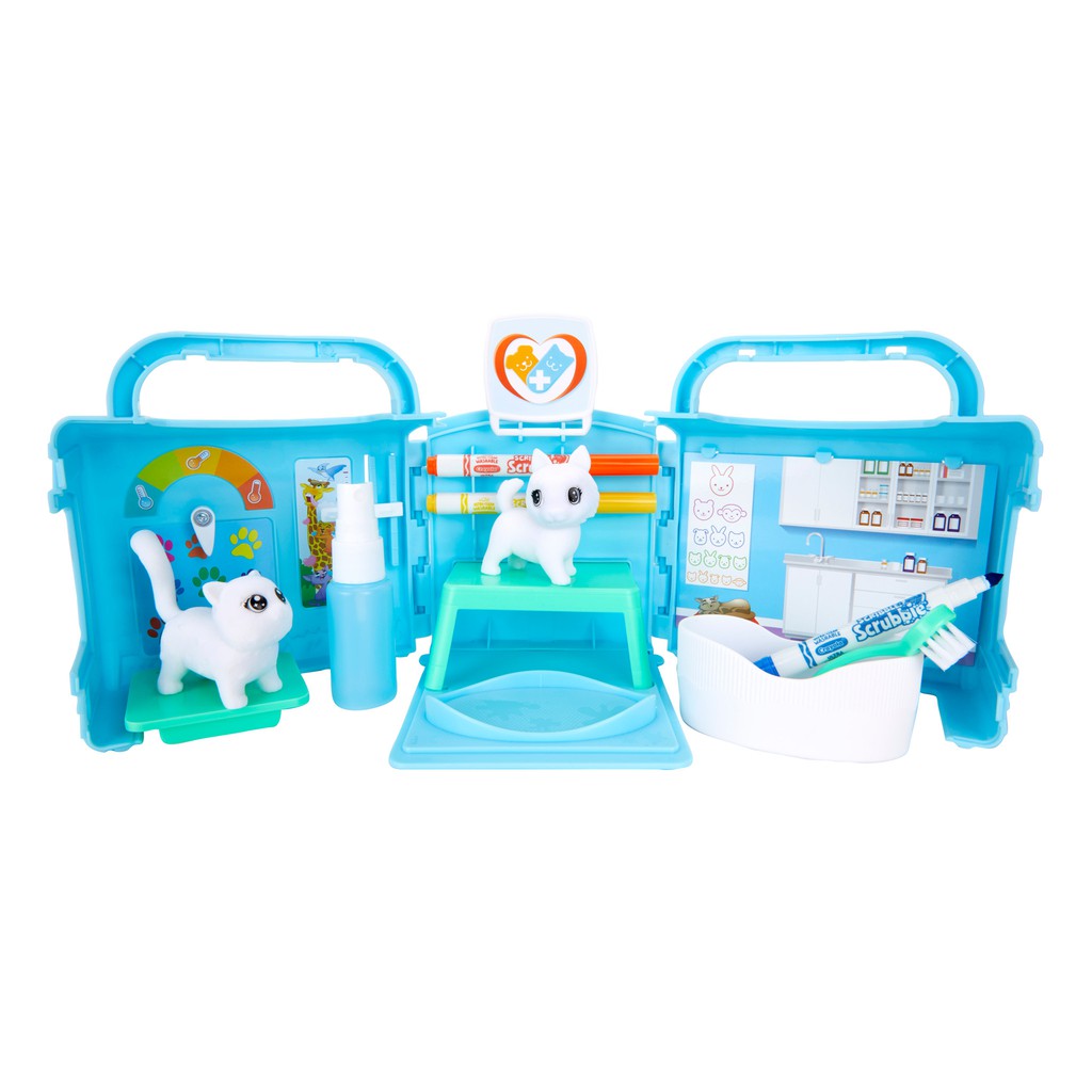 Đồ chơi Crayola Scribble Scrubbie Pets, Vet Toy Playset with Toy Pets Bộ trang trí thú cưng tô tượng