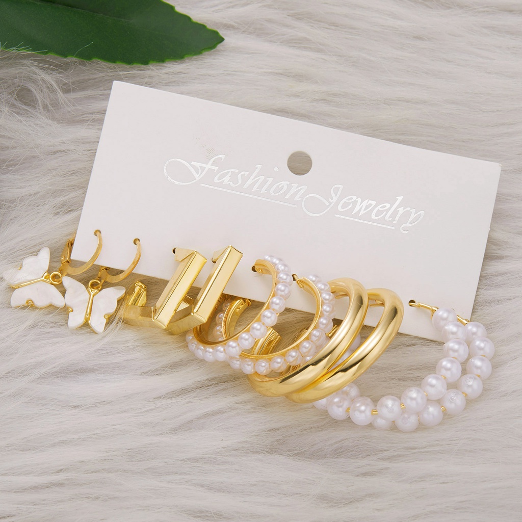 Set khuyên tai Rinhoo tùy chọn số lượng thời trang phong cách retro