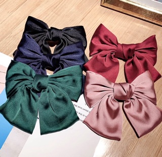 Kẹp tóc phối nơ cực to lụa satin cao cấp Hot trend