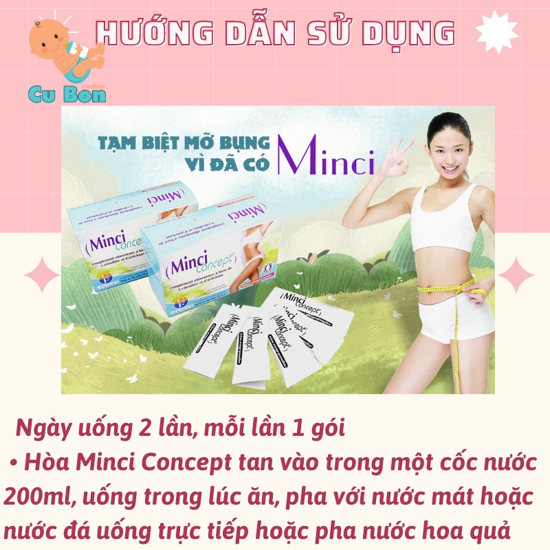 Giảm cân nhanh hiệu quả Minci Concept của Pháp 30 gói chính hãng giảm mỡ bụng cho phụ nữ an toàn không gây mệt mỏi