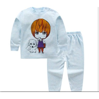 bộ cotton dài tay cho bé gái