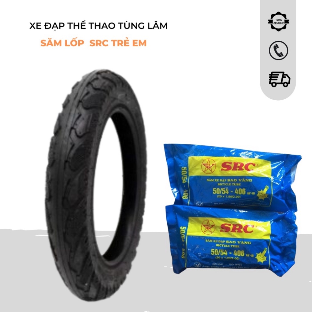 Săm lốp xe đạp trẻ em Sao Vàng đủ cỡ 12-14-16-18inch x1,75