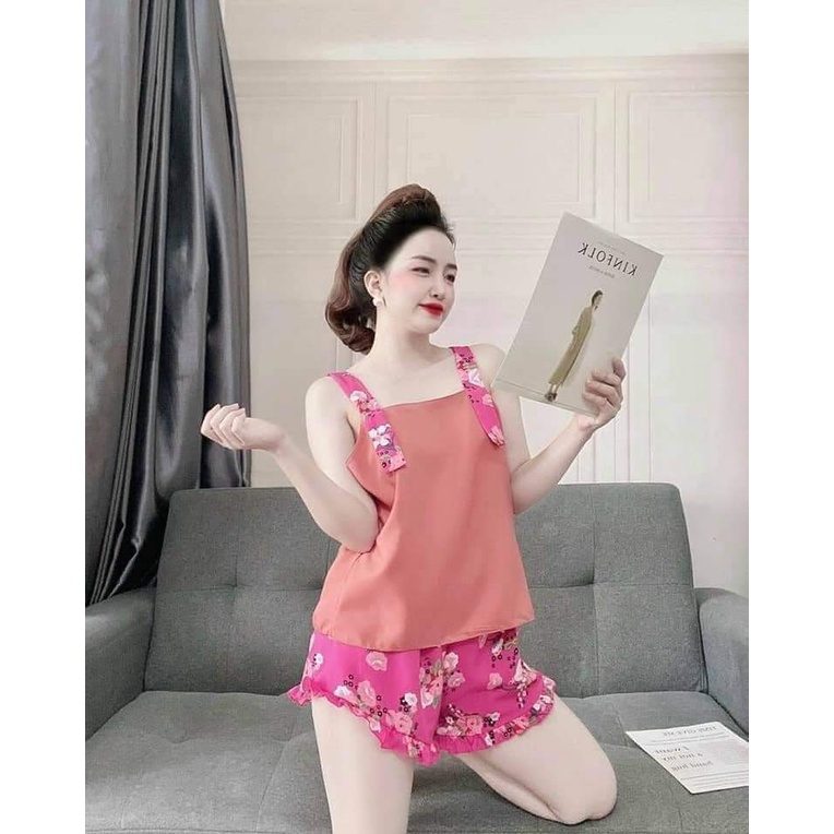 Bộ hai dây, bộ ngủ, bộ mặc nhà chất Kate lụa mềm, mịn, mát | BigBuy360 - bigbuy360.vn