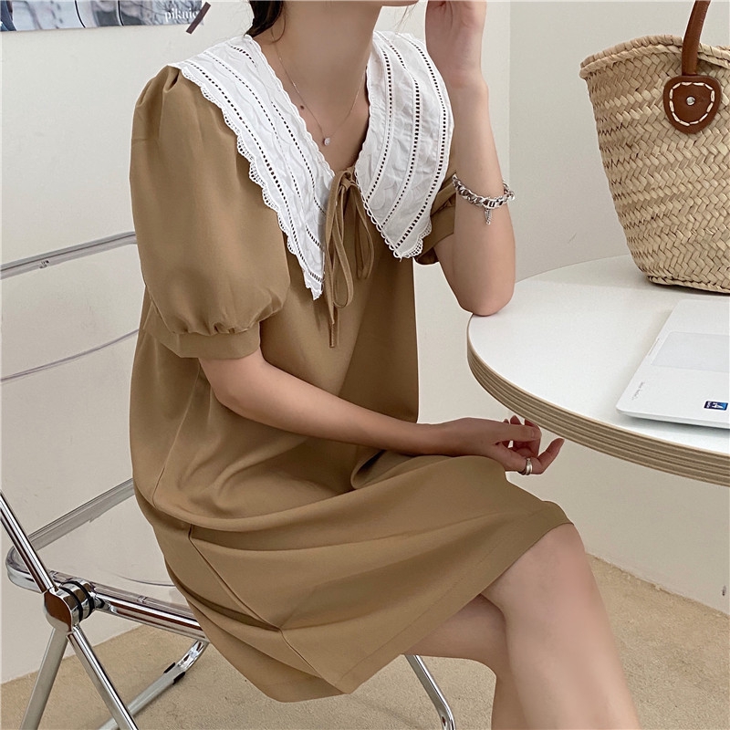 Đầm Tay Ngắn Cổ Tròn 35633