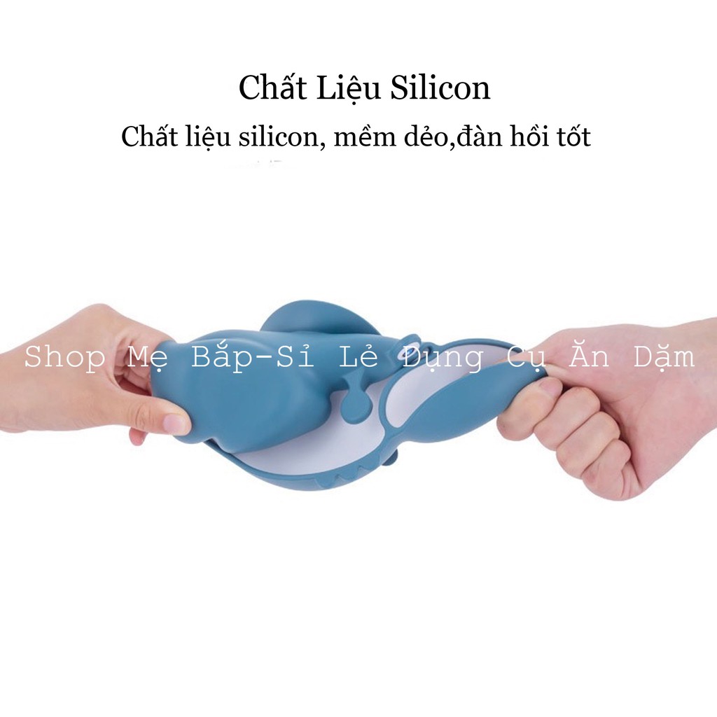 Khay ăn dặm Silicon có đế hút chống lật hình con vật ngộ nghĩnh