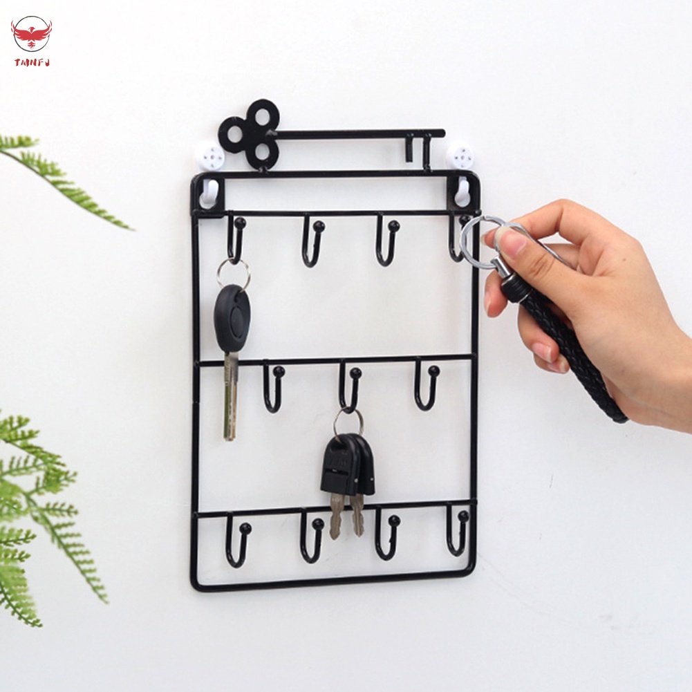 Giá Treo Chìa Khóa 11 Móc Bằng Sắt Gắn Tường Tiết Kiệm Không Gian Giá Đỡ