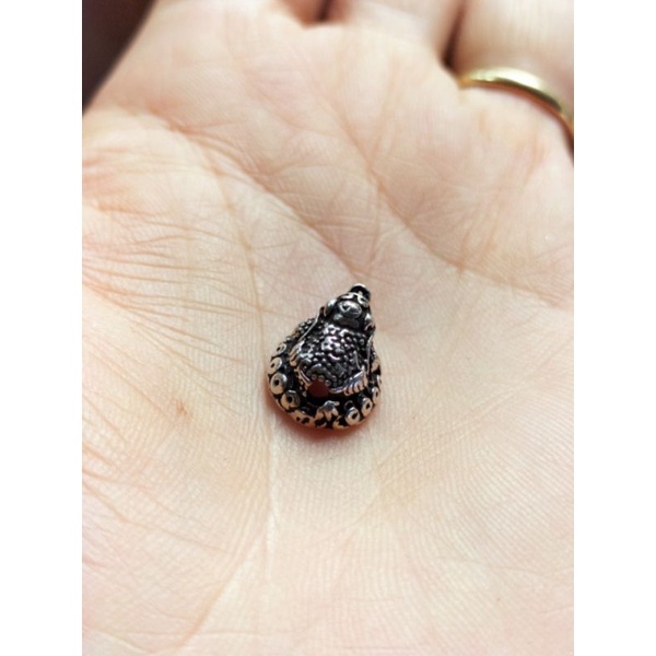 Charm thiềm từ tài lộc bạc s925 size 9*10mm mic vòng vĩnh viễn bảo hành bạc