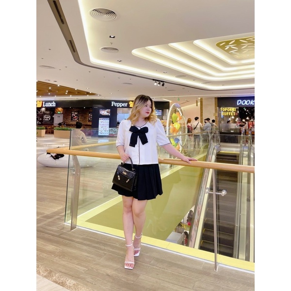 Bigsize 55-95kg sét áo nơ phối chân váy