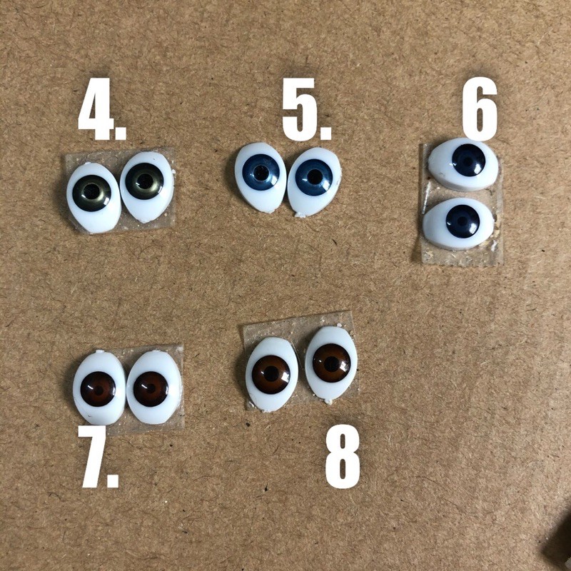M1D- Mắt giả nhựa Acrylic 8mm cho búp bê