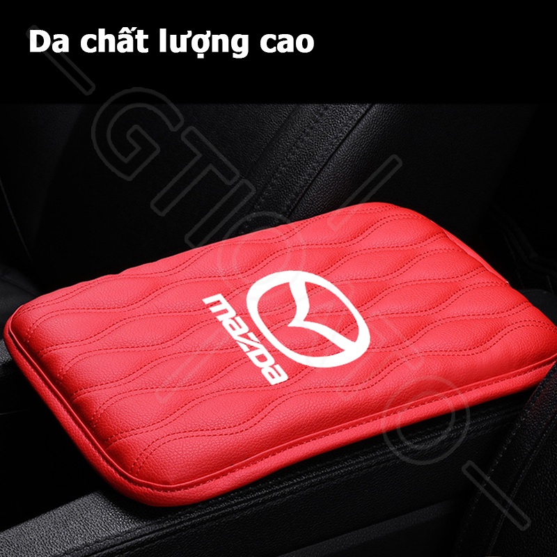 GTIOATO Đệm Tì Tay Ô Tô Đệm Da Lót Hộp Tỳ Tay Đệm Tỳ Tay Ô Tô Lót Hộp Tỳ Tay Đệm Kê Tay Cho Xe Hơi MiếNg LóT ChốNg ThấM ĐệM Tỳ Tay Trang Trí NộI ThấT Ô Tô Cho Mazda 3 5 CX7 MX5 6 Wagon CX5 2 RX7 CX30 CX-3 CX8 CX3 Atenza BT50 323 Axela CX9