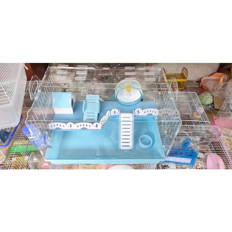 lồng mika 47cm cho hamster (tặng bộ chổi quét dọn)