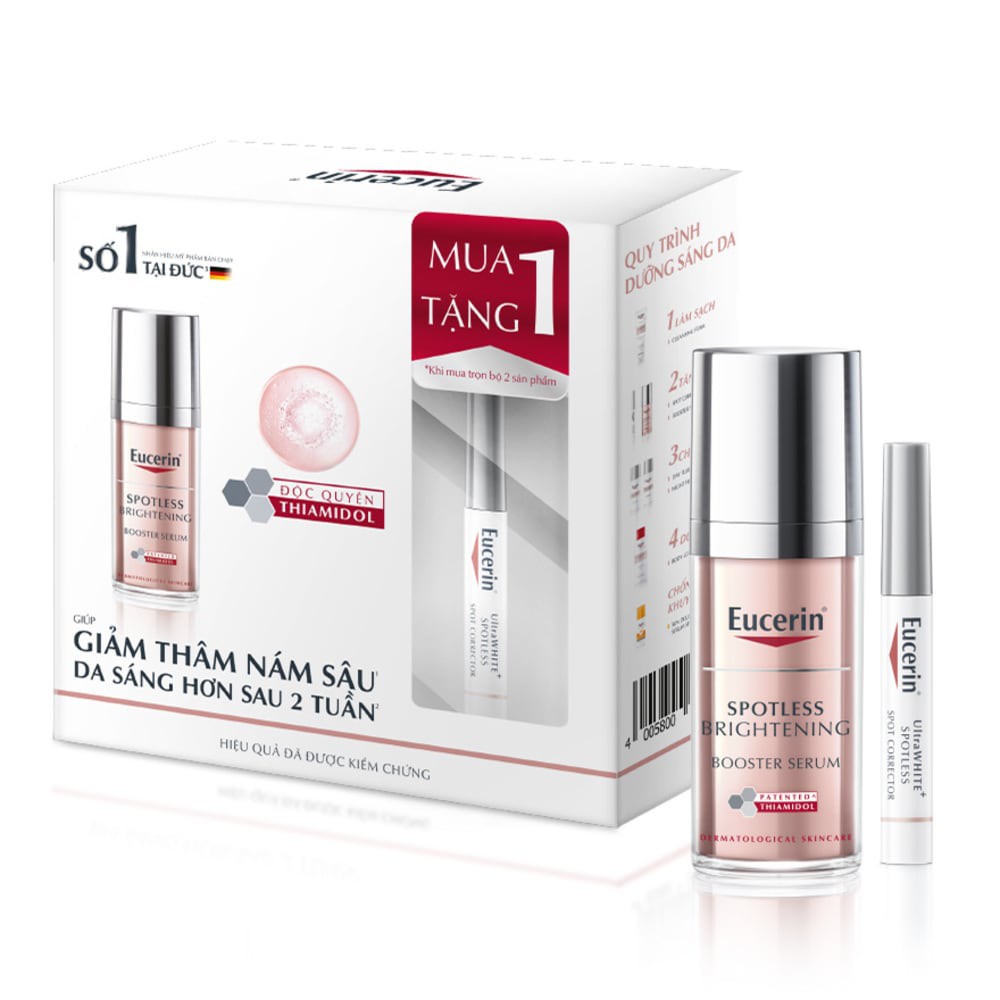 Set Eucerin Giảm Thâm Nám (Tinh Chất Brightening Spotless 30ml Tặng Tinh Chất Ultrawhite+ 5ml)