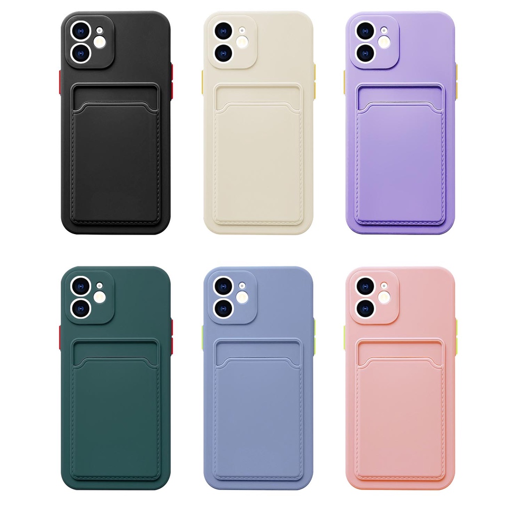 Ốp Điện Thoại Silicone Có Ngăn Đựng Thẻ Cho iPhone 14ProMax 13promax 12pro 11 pro XS max XR