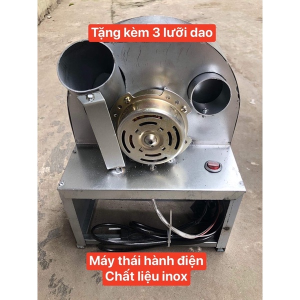 MÁY THÁI HÀNH MÔ TƠ ĐIỆN CHẤT LIỆU INOX SIÊU BỀN TẶNG KÈM 3 LƯỠI DAO 30K - BẢO HÀNH 6 THÁNG