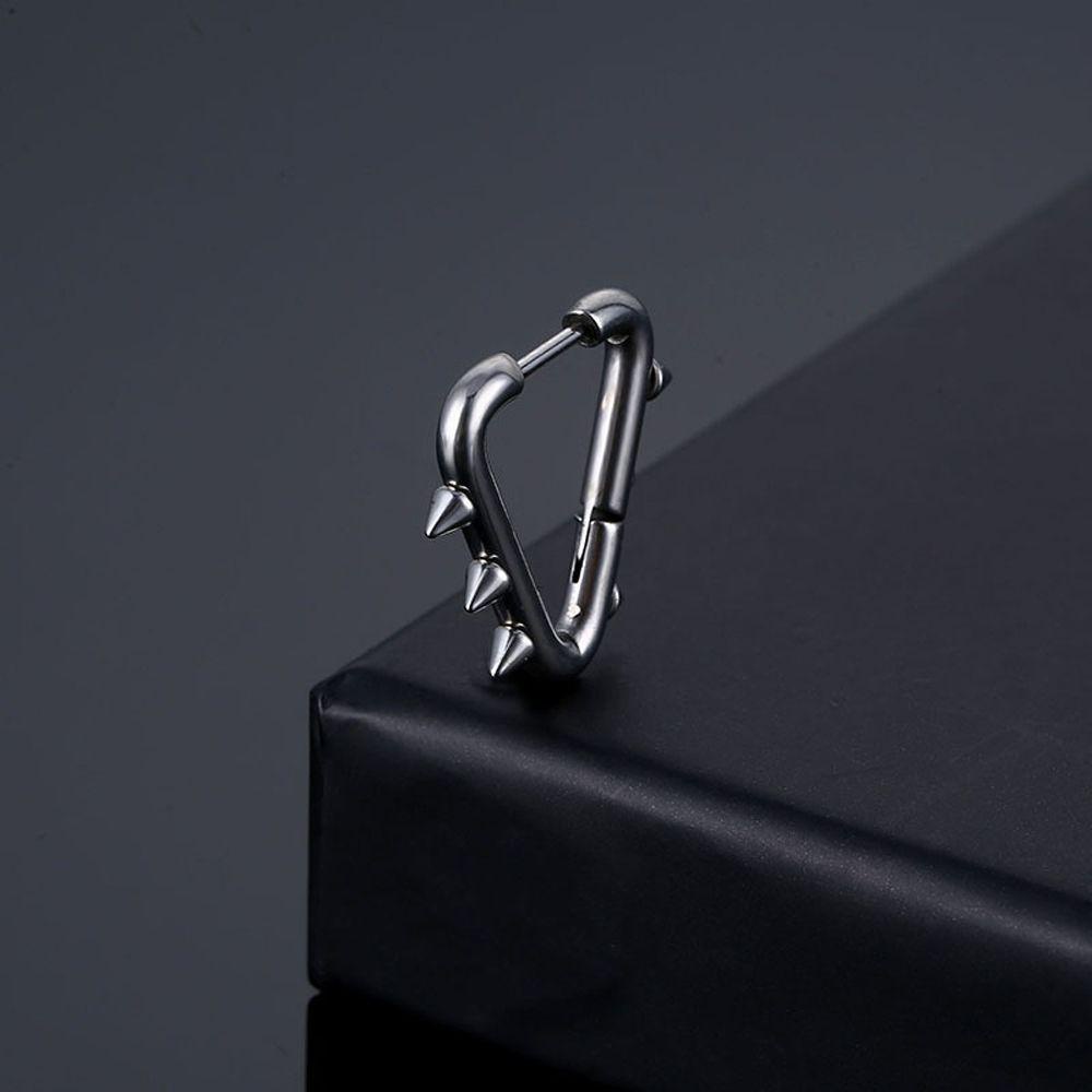 Bông Tai Hình Tam Giác Bằng Thép Titan Phong Cách Punk Cá Tính Cho Nam