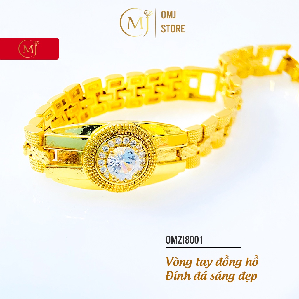 Lắc tay nữ OMZI8001 Kiểu dáng dây đồng hồ tuyệt đẹp, mặt đính đá cá tính
