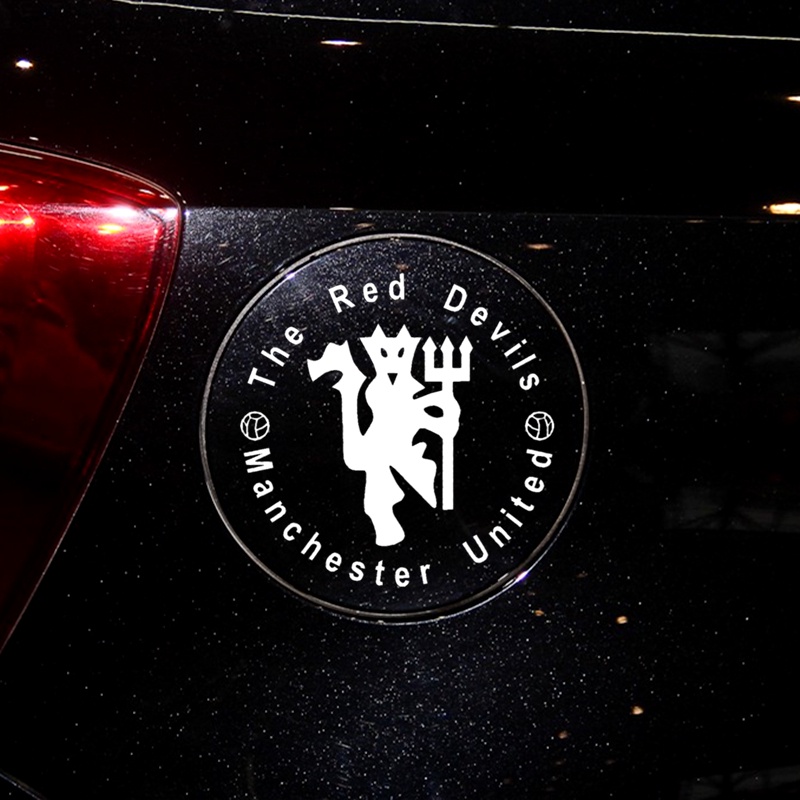 Miếng Dán Trang Trí Phản Quang Laser Hình Manchester United Red Devils Cho Nắp Bình Xăng Xe Hơi / Xe Máy / Laptop