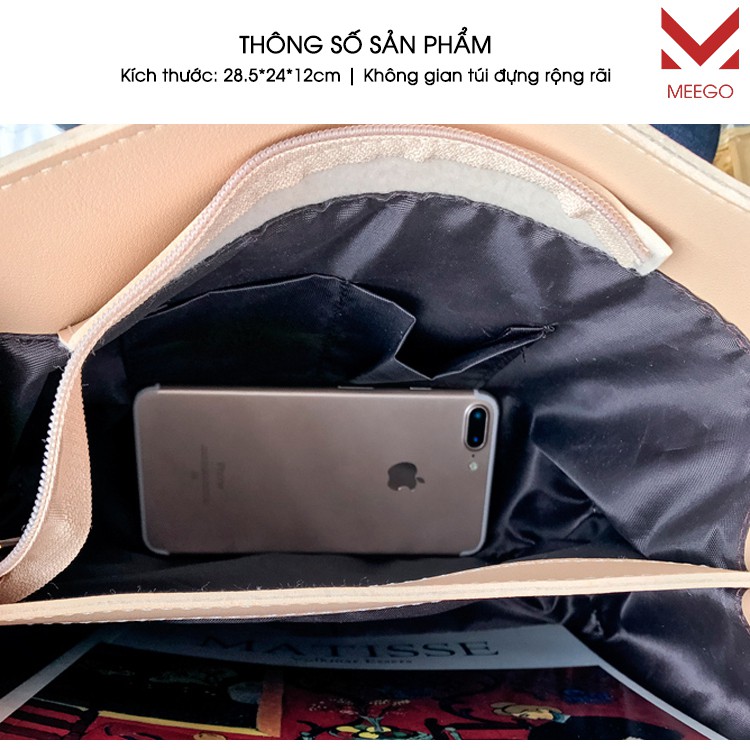 Túi Xách Nữ Tote Da Mềm 2 Quai Phong Cách Hàn Quốc MEEGO G9708