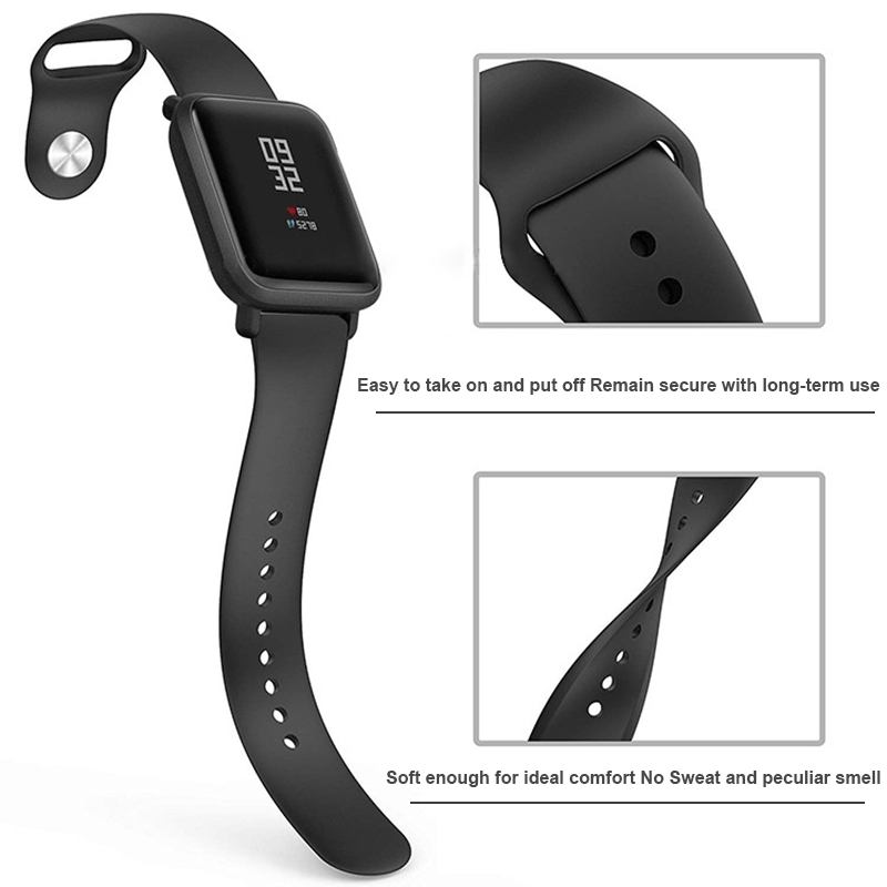 Dây đeo silicon 22mm/20mm cho đồng hồ thông minh Xiaomi Amazfit Bip Pace