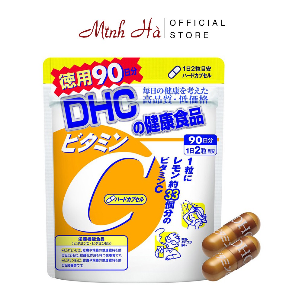 Viên uống bổ sung DHC Vitamin C Hard Capsule Nhật Bản 90 ngày gói 180 viên