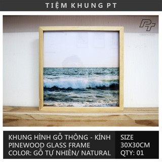 Khung ảnh Basic 30x30 - Khung hình gỗ thông mặt kính treo tường size vuông Wood Frame By P'Tee